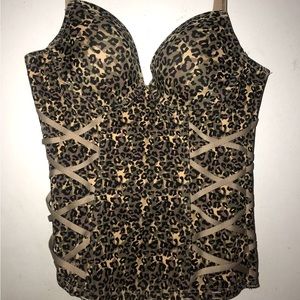 Frederick’s Of Hollywood Camo Cheetah Print Corset